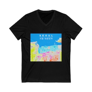 Seoul - South Korea - Bukchon Hanok Village - Unisex Jersey Short Sleeve V-Neck Tee
