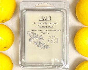 Uplift Wax Melt: Lemon, Bergamot & Frankincense - Coconut Beeswax