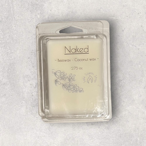 Naked (Unscented) 2.75 oz. (6 cube) Coconut Wax and Beeswax Wax Melt