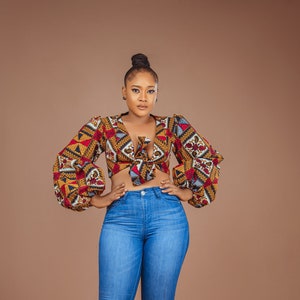Ankara Crop Top, Summer Top, Gift Idea, Ankara Wrap Top