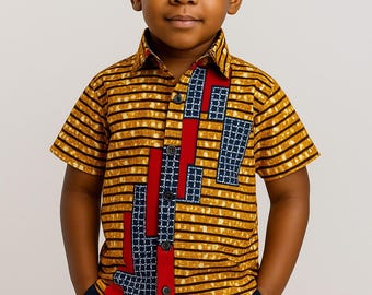 Boys Ankara Shirt | Handmade African Print Kids Top