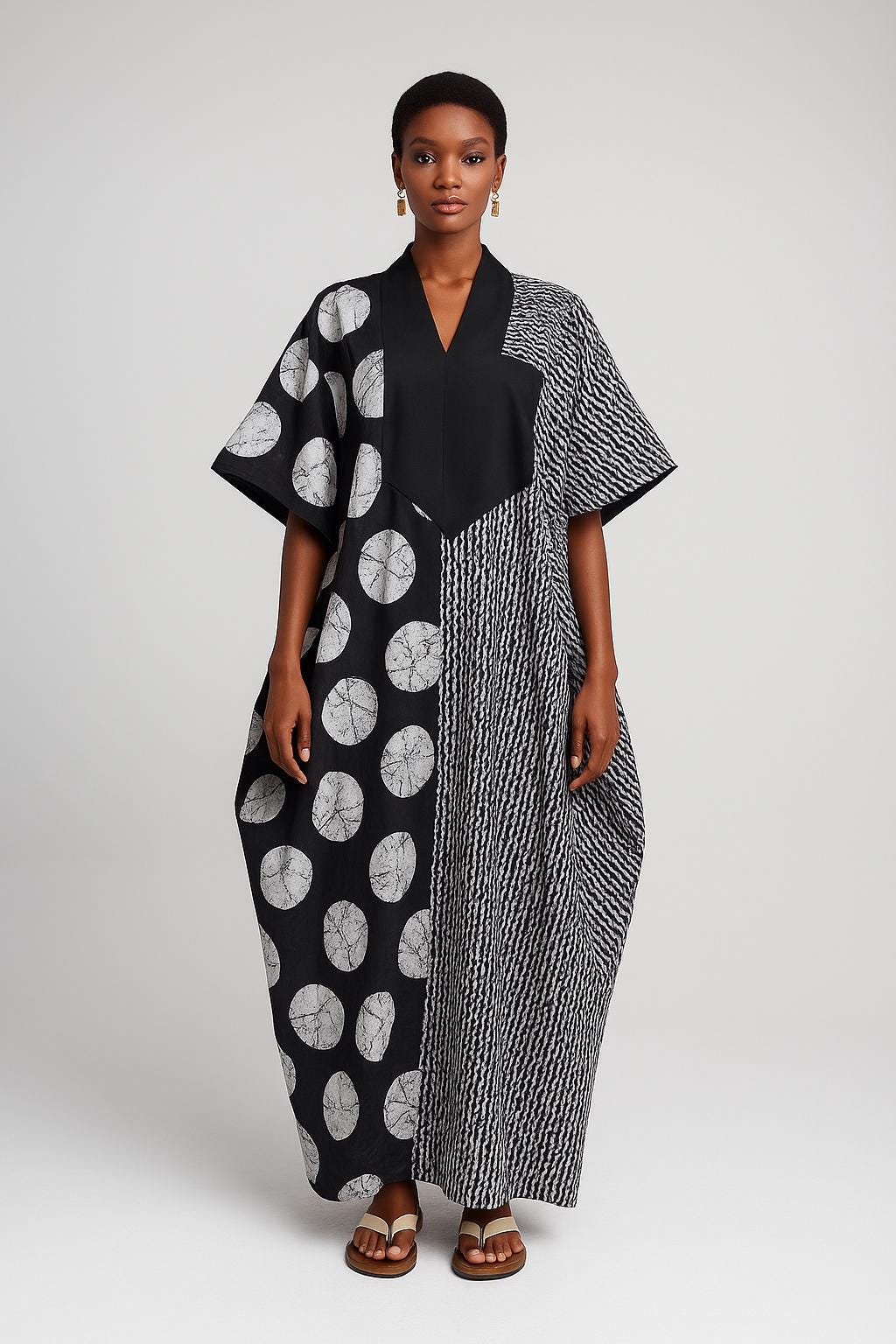 slim fit dress slacks Asymmetrical Stripe Dashiki Maxi Skirt Tribal Print / One Size