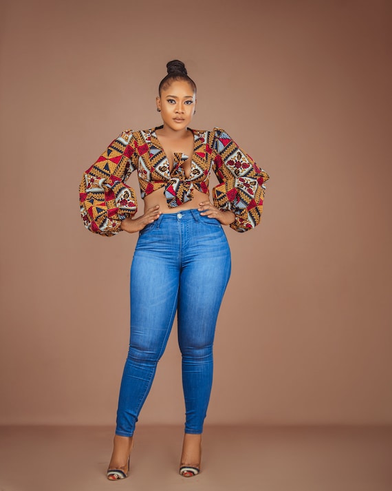 Ankara Crop Top, Summer Top, Gift Idea, Ankara Wrap Top