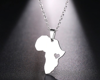 Sliver Map of Africa pendant necklace