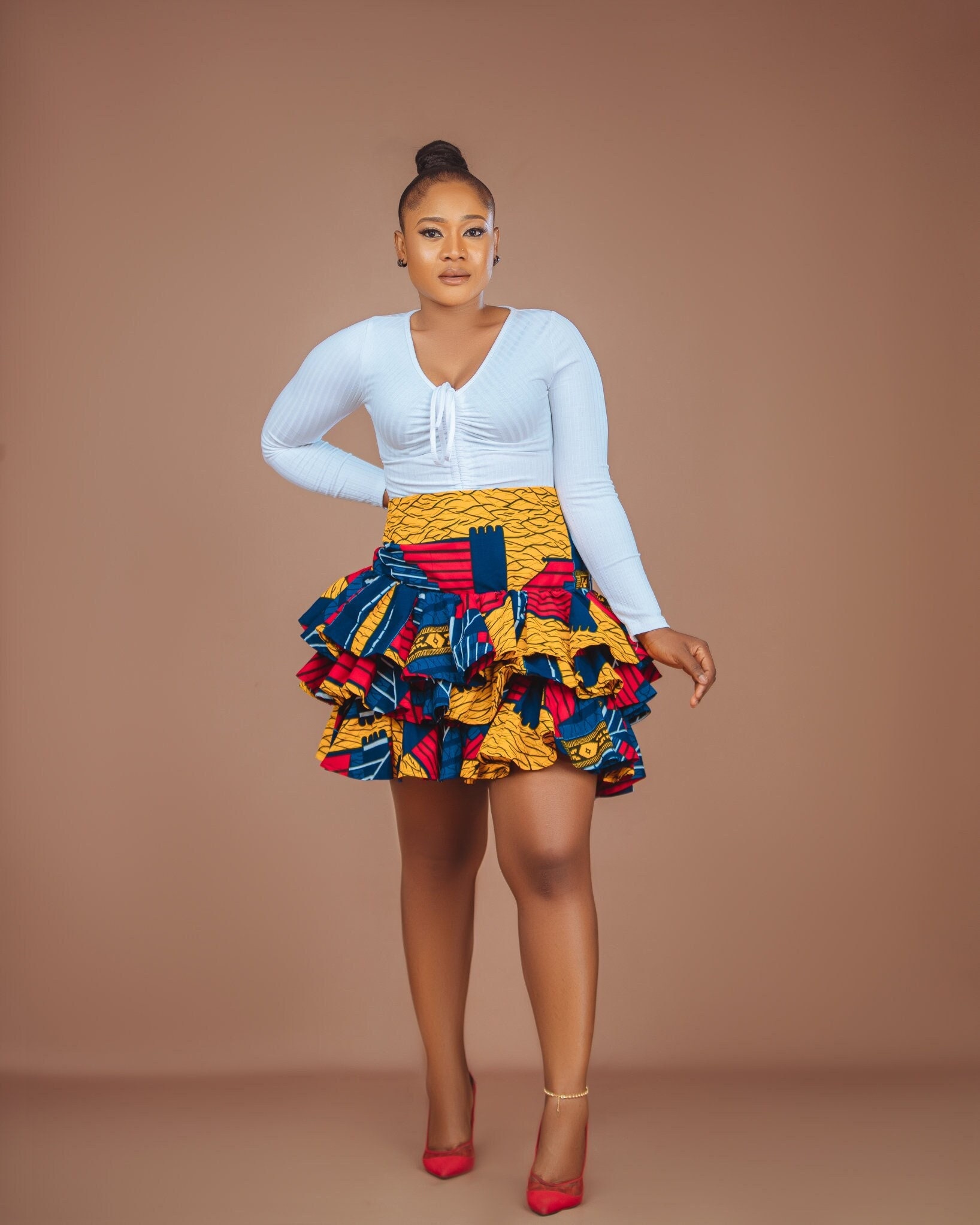 Kente Crop Top With Skirt