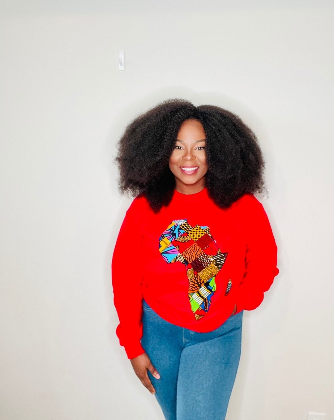 Womens White african map sweatshirt main image 1