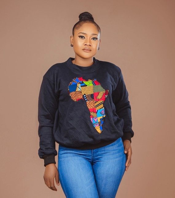 lov igen permeabilitet Map of Africa Sweatshirt Handmade Sweatshirt African - Etsy