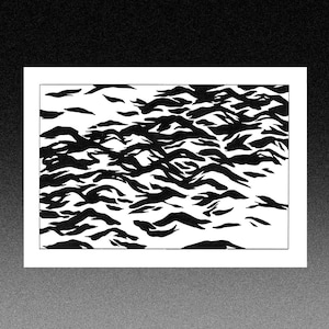 Stampa risografica delle montagne - catena montuosa astratta