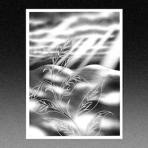 Impression risographie d'un paysage nuageux - rayon lumineux