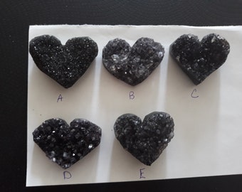 Black Amethyst Heart