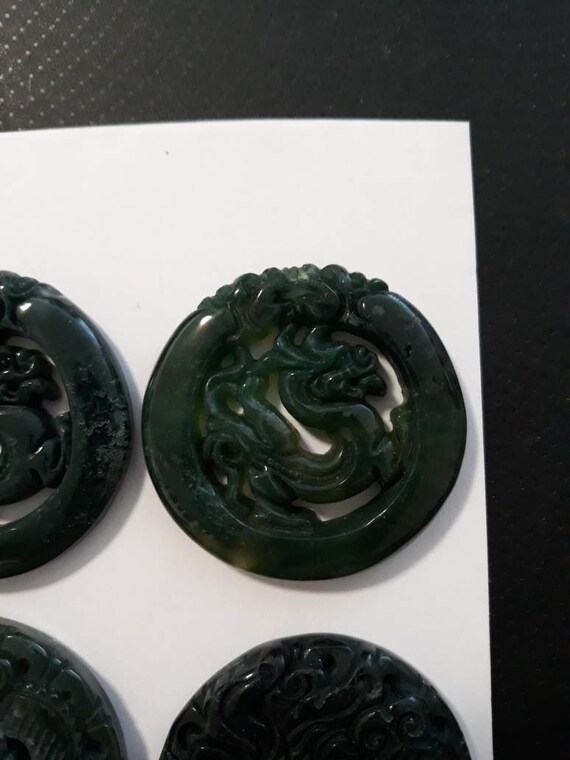 Jade and Obsidian Dragon Pendants - image 6