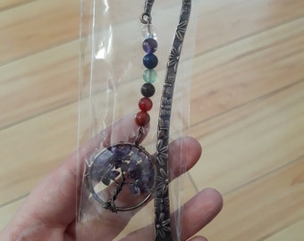 Chakra Gemstone Tree of Life Bookmark