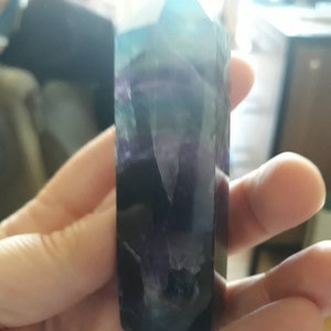Rainbow fluorite tower