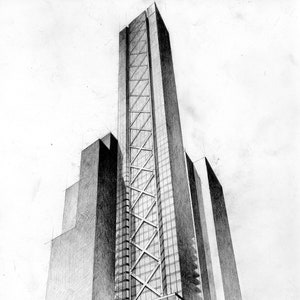 New York Skyscraper - 610 Lexington Ave. - Architects Concept Drawing No. 4