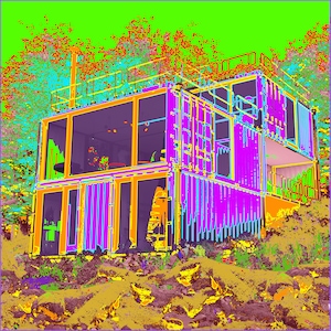 Container House Wall Art – Modern Modular Home Architecture Print for Industrial, Minimalist or Urban Decor – High-Quality Physical Poster
