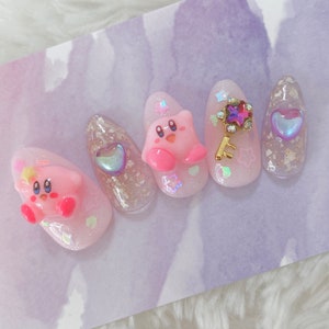 Set of 10pcs hand painted press on nails/kawaii/Japanese