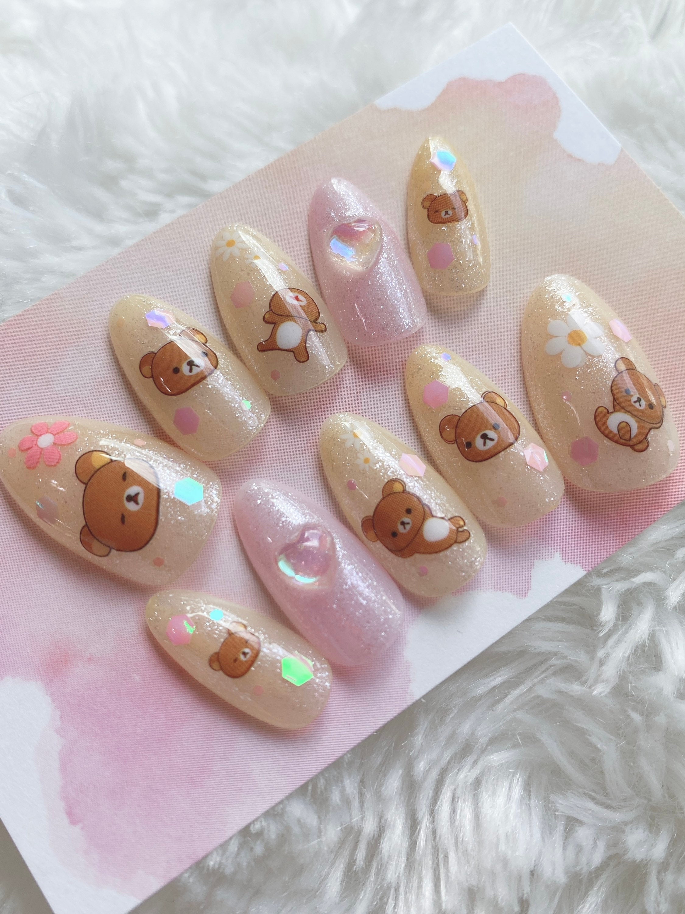 Hello Kitty and Friends Sanrio nail set/ Kawaii nails/ Junk nails