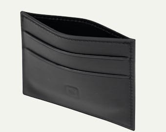 Cardholer, Card holder, leather wallet, leather slim wallet, black personalized cardholder, slim cardholder