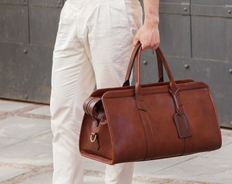 Duffel Bag, Weekend Bag, 7 year warranty! Natural Leather, Mens & Ladies Bag, Christmas Gift, Personalized, Birthday, Sobczuk