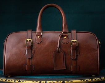Duffel Bag, Weekend Bag, Natural Leather, Travel Bag, Mens & Ladies Bag,  Gift, Personalized, Birthday, Sobczuk