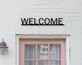 Handcrafted Metal Welcome Sign: Modern Rustic Home Decor