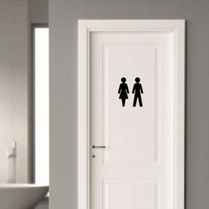 Unisex Metal Bathroom Washroom Restroom Sign | Door Sign | Male & Female Door Label