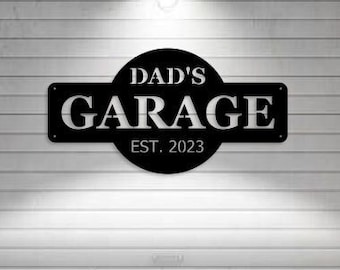 Gifts for Men Personalized Dads Garage Gift for Him Custom Garage Sign Personalized Shop Sign Metal Garage Sign Fathers Day Gift Ensix Metal