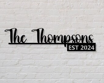 Personalized Metal Family Name Sign - Established Date Wall Art