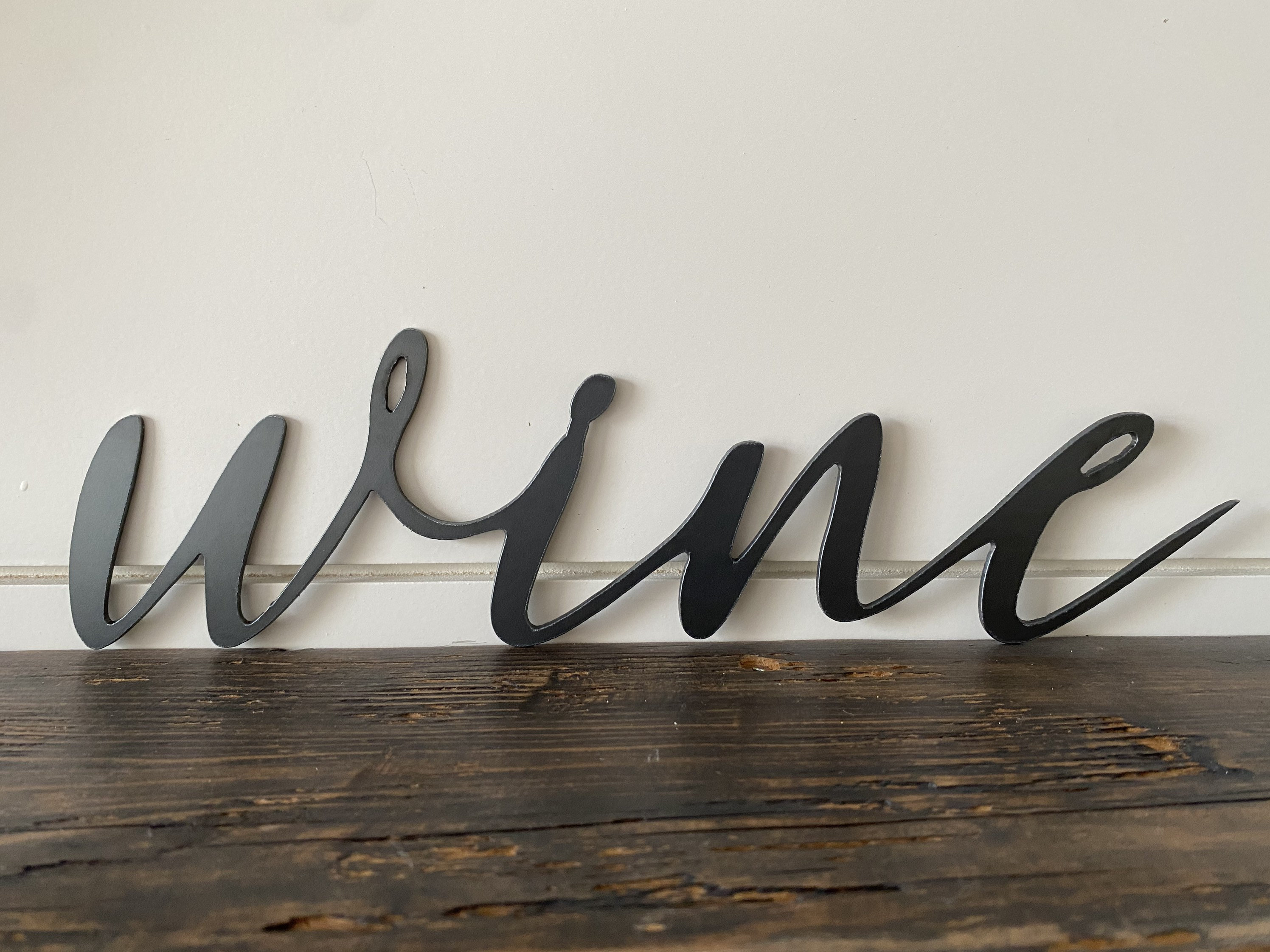 Wine Metal Word Metal Wall Art Wine Word sign Wine Word Etsy