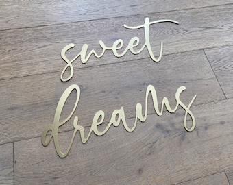 Sweet Dreams Metal Wall Art: Handmade Bedroom Decor