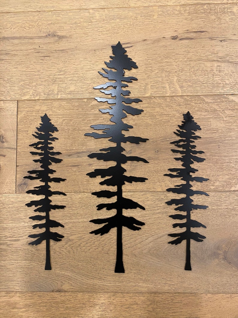 Sitka Trees Set of Metal Tree Wall Art Pieces 3 Etsy