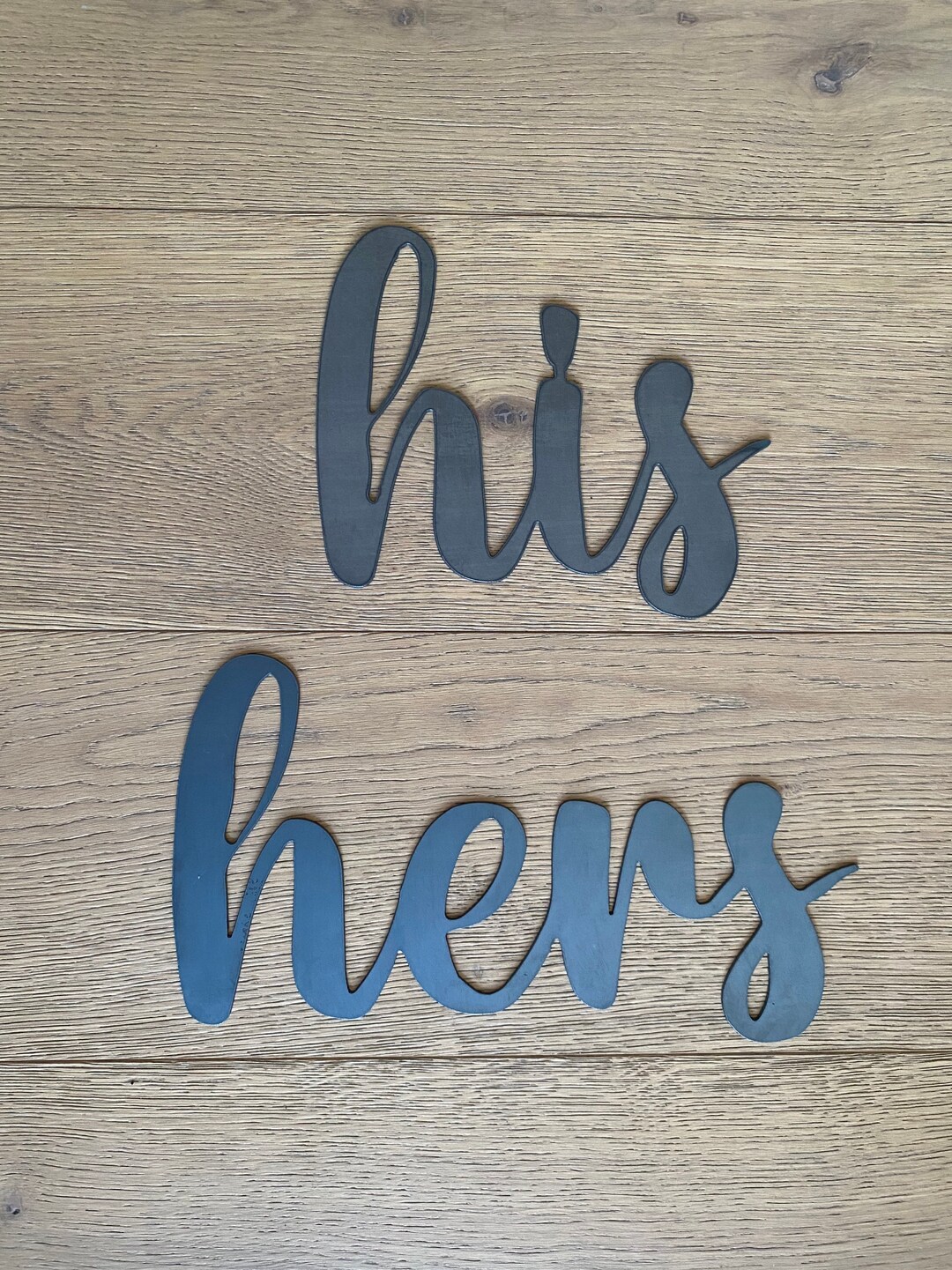 His and Hers Metal Word - Metal Wall Art - His and Hers Word Sign - His ...