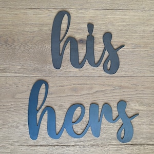 His and Hers Metal Word - Metal Wall Art - His and Hers Word sign - His and Hers Word Script