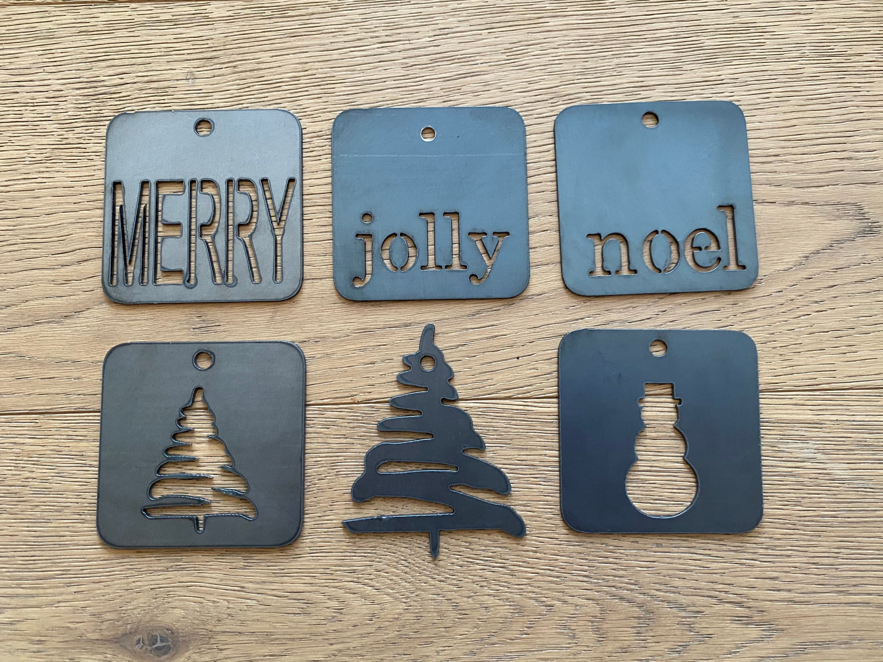 MERRY Christmas Ornament Metal Ornament Etsy Canada