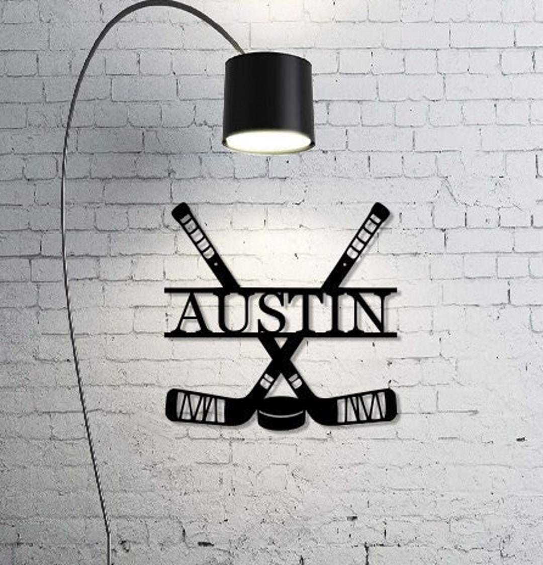Customized Hockey Stick Sign With Your Name Personalized Sports Wall