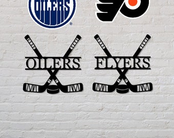 Personalized Hockey Stick Team Sign: Custom Sports Wall Decor