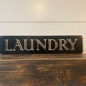 LAUNDRY Metal Decor Sign Housewarming Kitchen Capital letters Laundry Room Sign Interior Home Art Laundry Room Art Sign Ensix Metal Design image 1