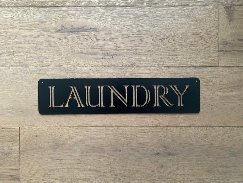 LAUNDRY Metal Decor Sign Housewarming Kitchen Capital letters Laundry Room Sign Interior Home Art Laundry Room Art Sign Ensix Metal Design image 2