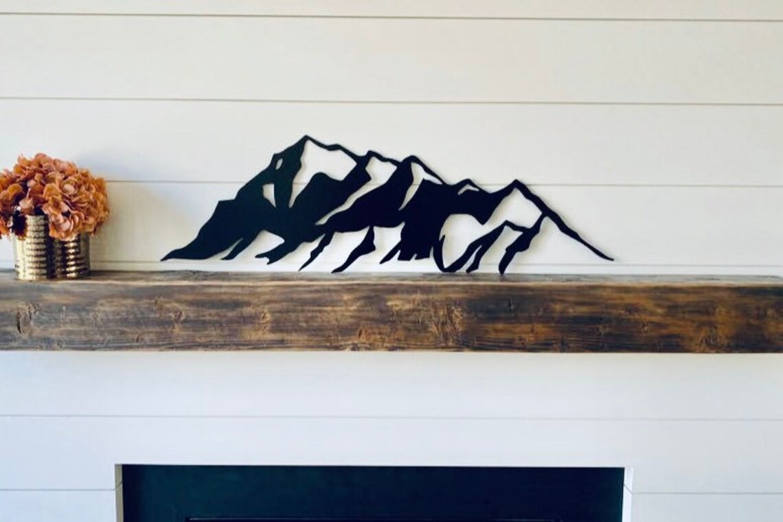 Metal Wall Art Mountain Range Home Decor Etsy Canada