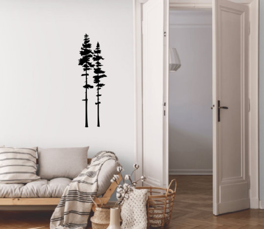 Metal Pine Tree Wall Art: Nature Home Decor (set of 2) - Etsy