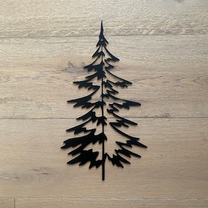 Arte de pared de árbol de metal de cedro o abeto individual / Arte de abeto / Arte de metal / Árbol de Navidad / Diseño de metal de Ensix