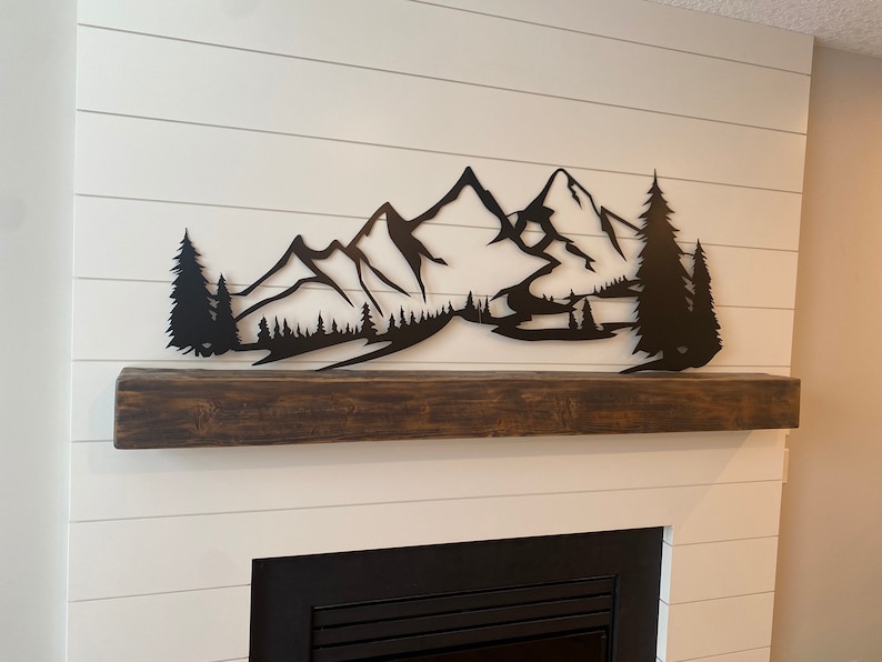 Metal Mountain Range Wall Art With Trees 48 and 60 Wide. Etsy