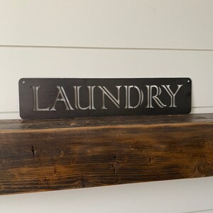 LAUNDRY Metal Decor Sign Housewarming Kitchen Capital letters Laundry Room Sign Interior Home Art Laundry Room Art Sign Ensix Metal Design image 3