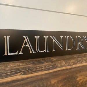 LAUNDRY Metal Decor Sign Housewarming Kitchen Capital letters Laundry Room Sign Interior Home Art Laundry Room Art Sign Ensix Metal Design image 4