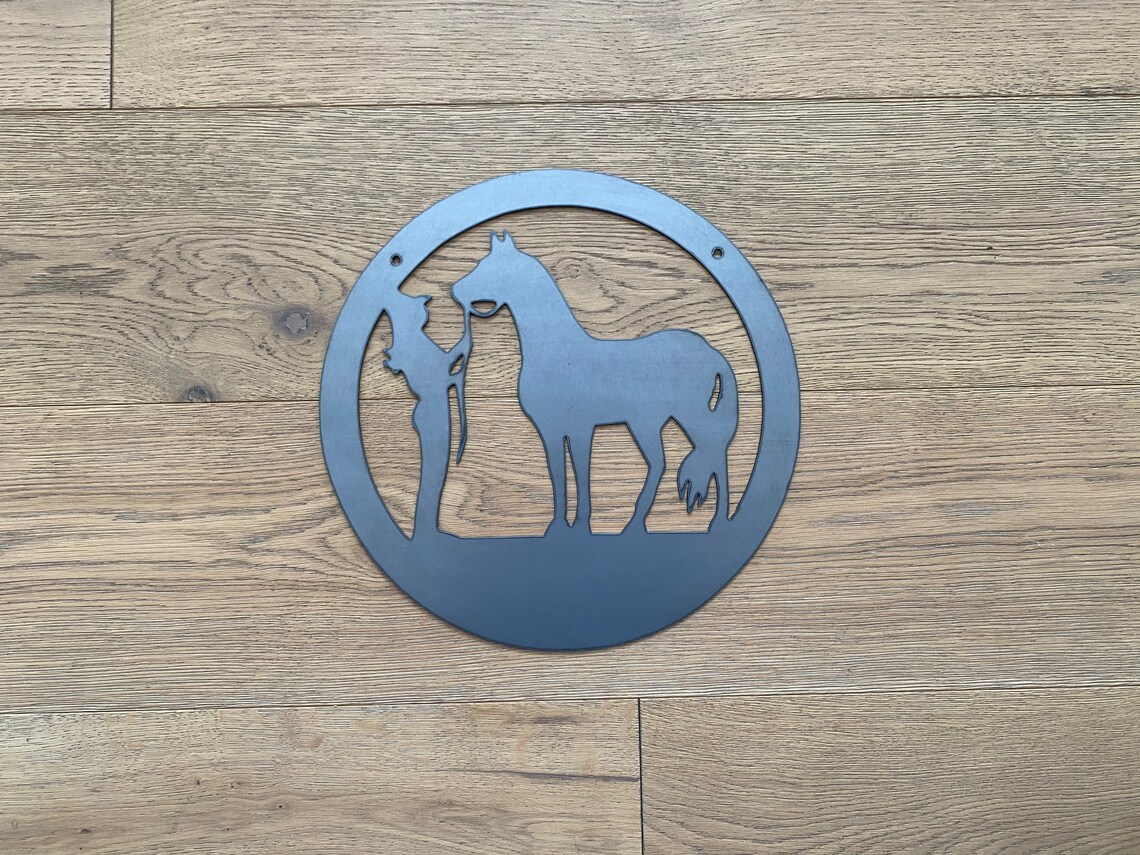 Cowgirl & Horse Metal Wall Art Gift Family Wall Art Etsy