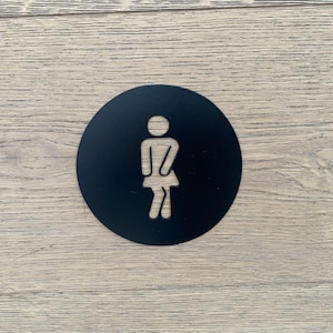 Female Metal Bathroom Washroom Restroom Sign | Door Sign | Male & Female Door Label