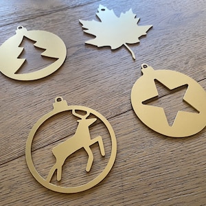 Set of Metal Christmas Ornaments - Handcrafted Holiday Decor - Rustic Xmas Tree Decorations - Festive Seasonal Hanging - Unique Gift Set