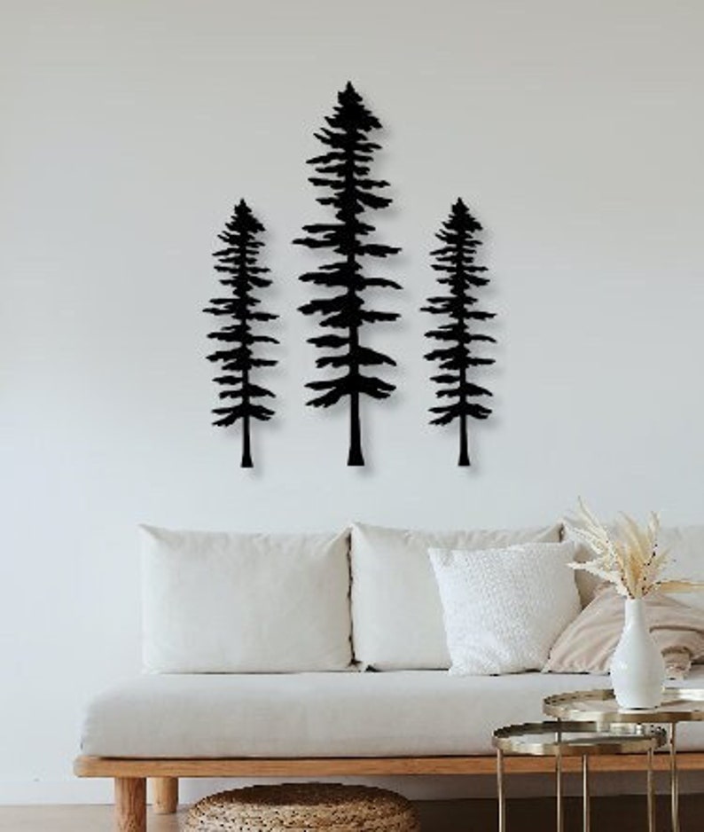 Sitka Tree Metal Wall Art Set: Modern Home Decor - Etsy