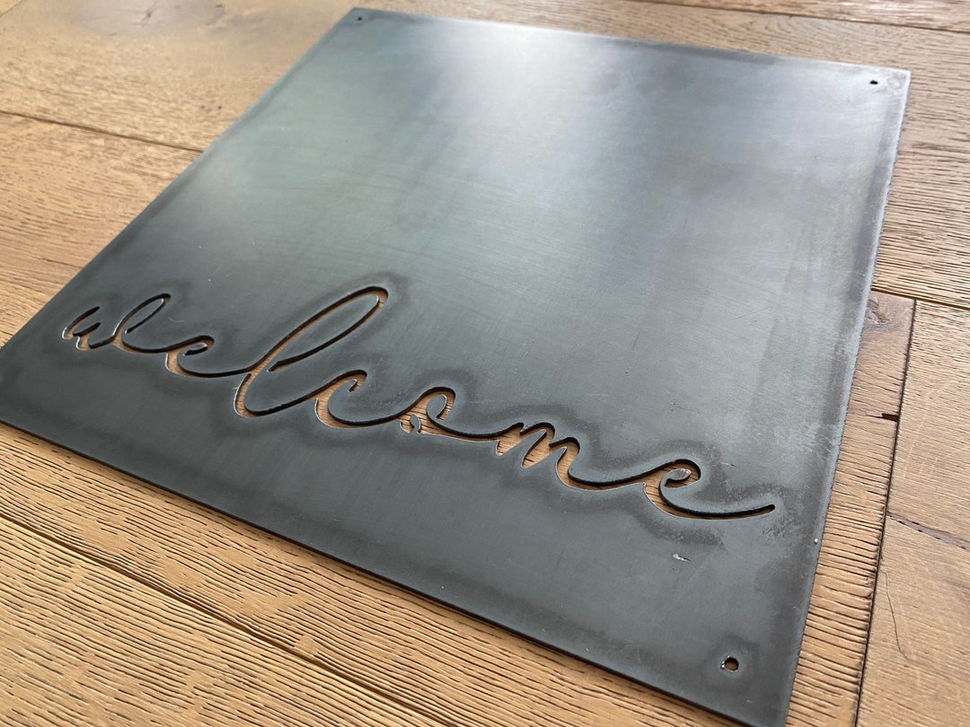Square Metal Wall Art & Door Sign Modern Home Decor Etsy