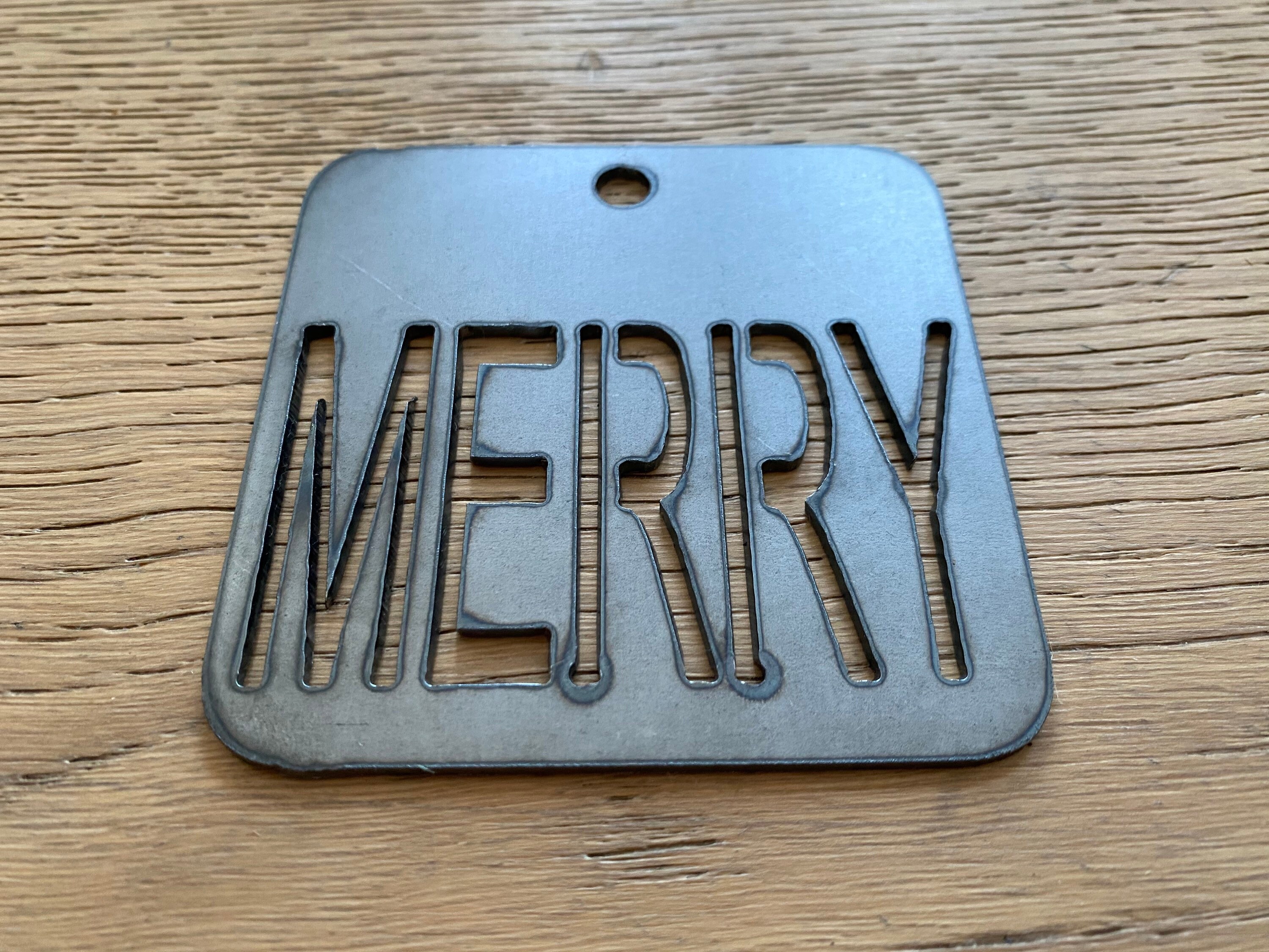MERRY Christmas Ornament Metal Ornament  Etsy Canada